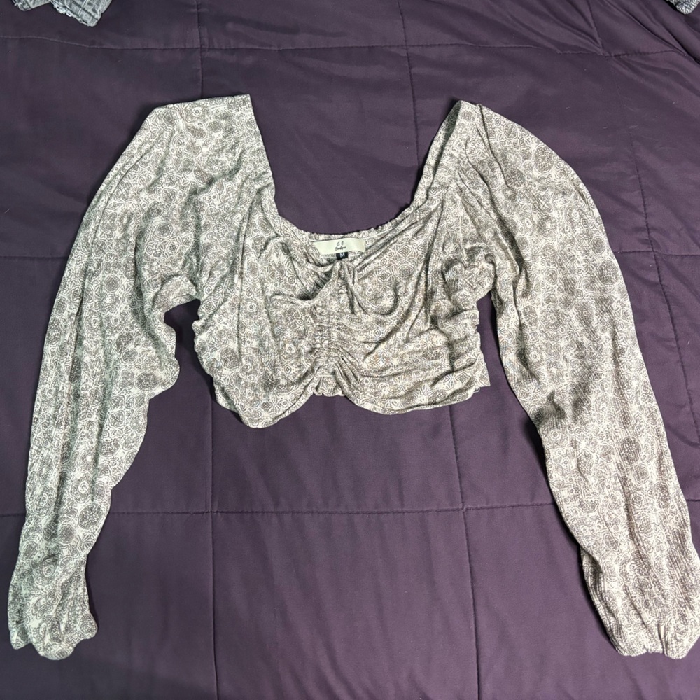 Cropped long sleeve blouse, super cute I just don’t wear it much.